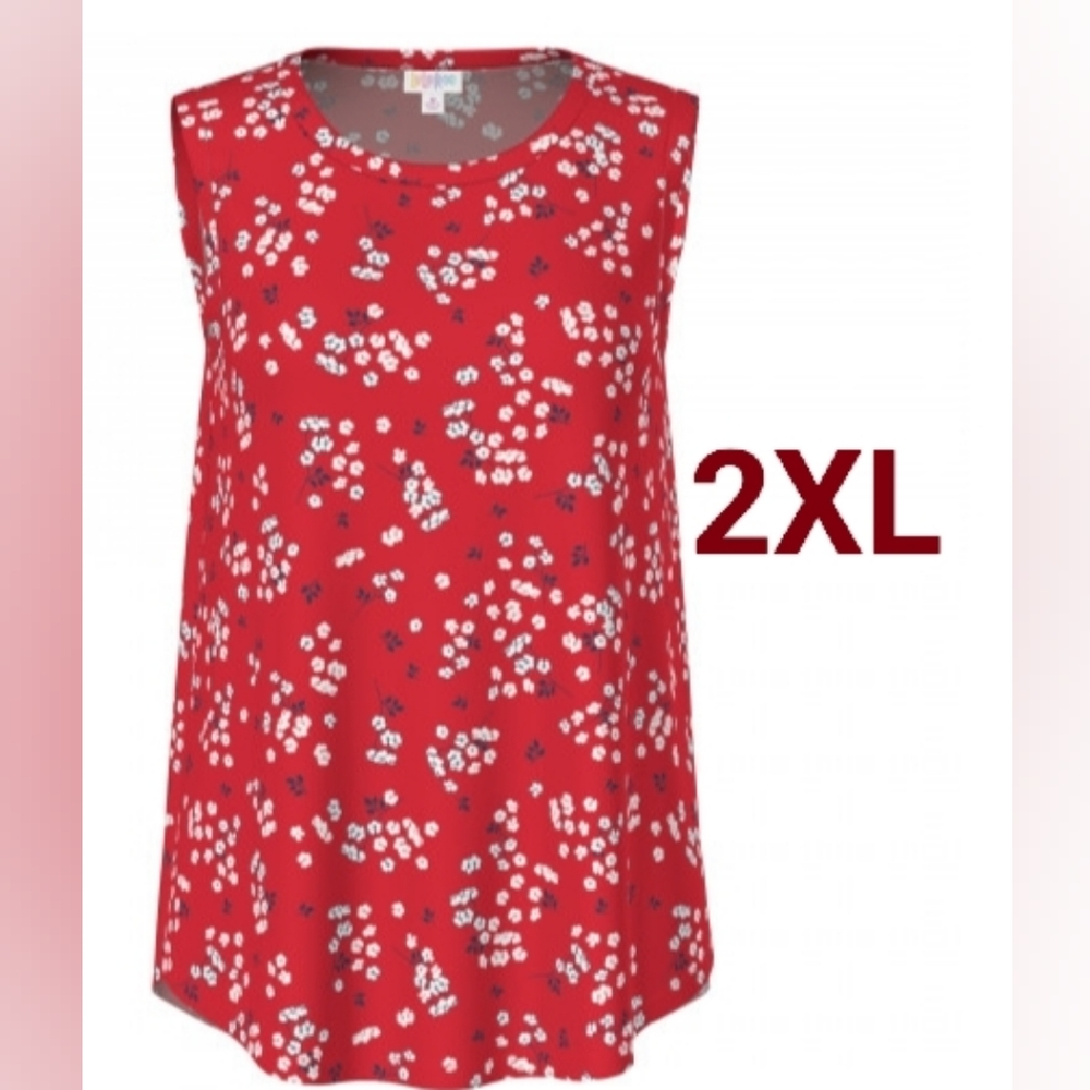 LuLaRoe Red Relaxed Sleeveless Top